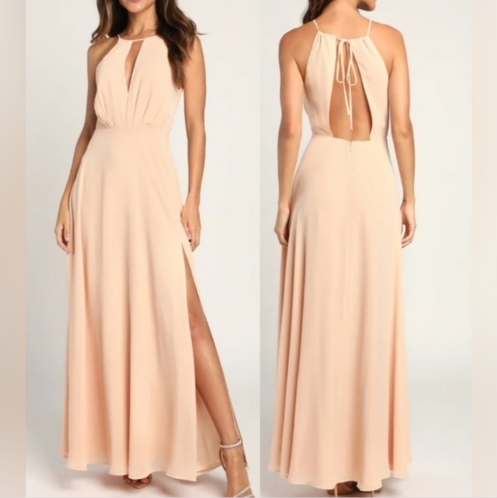 Lulus Blush Pink Backless Maxi Dress